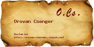 Orovan Csenger névjegykártya